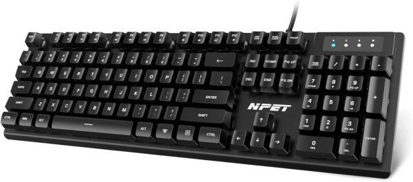 61midI-U3cL._AC_SL1500_ NPET K10 Wired Gaming Keyboard Review Full-Size Durable Design with Multimedia Keys