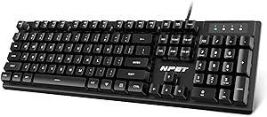 61midI-U3cL.__AC_SX300_SY300_QL70_ML2_ NPET K10 Wired Gaming Keyboard Review Full-Size Durable Design with Multimedia Keys