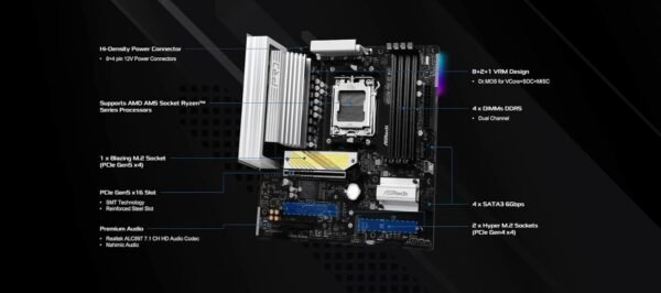 ASRock B850M Pro RS WiFi 6E Motherboard Review for AMD Ryzen Builders