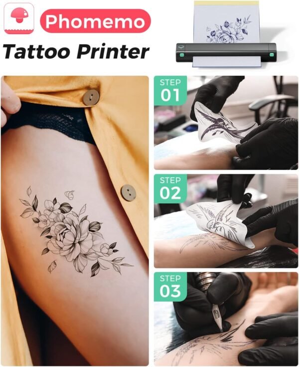 71Qlnd-kr0L._AC_SL1500_ Phomemo M08F Review Wireless Tattoo Printer with Free Transfer Paper for Artists