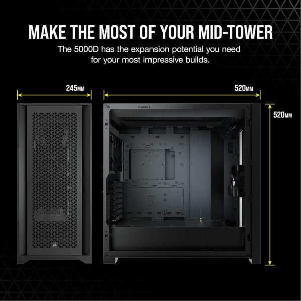 Corsair 5000D Airflow PC Case Review Black Mid-Tower ATX for Optimal Cooling